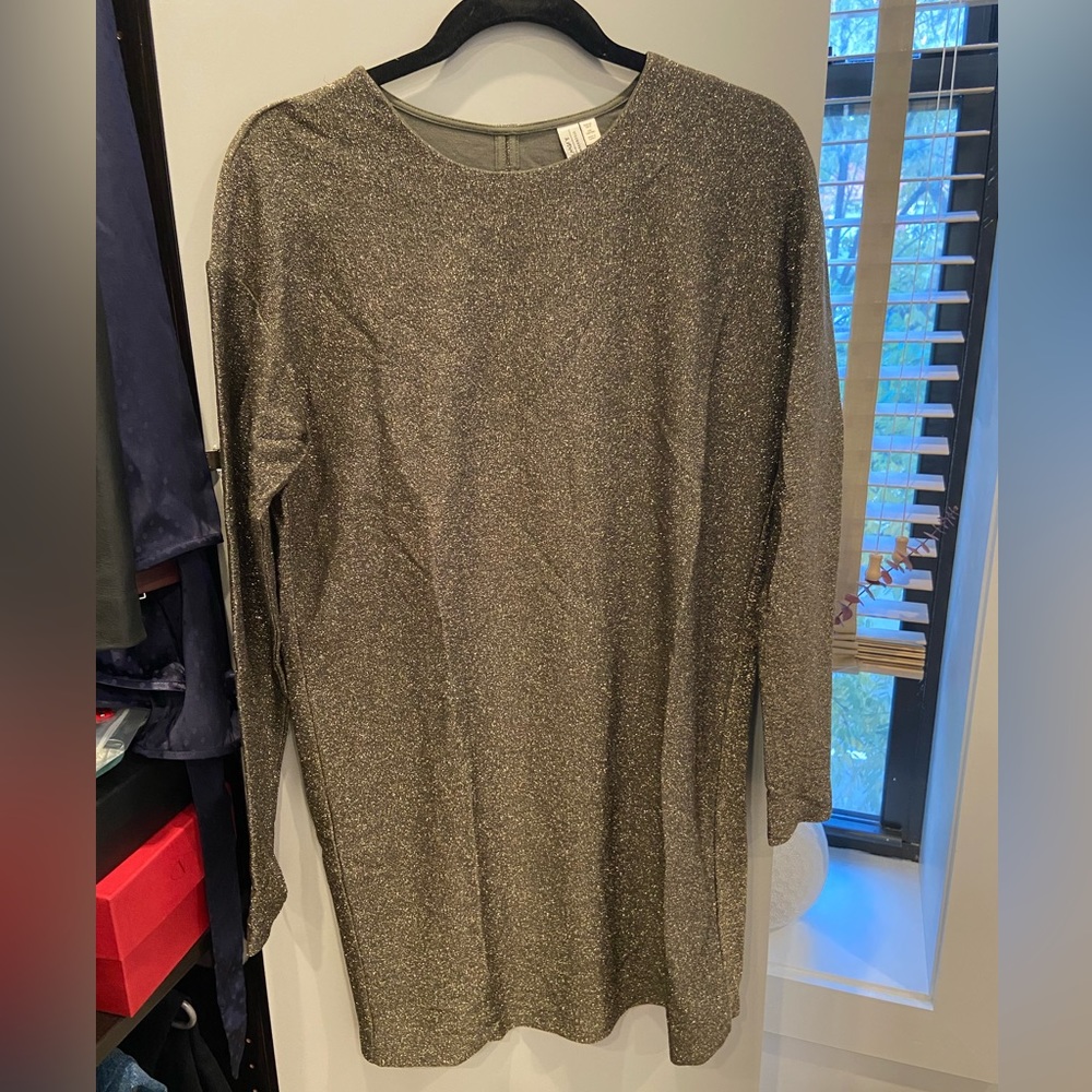 And Other Stories Gold Metallic Dress